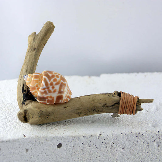 Unique handcrafted DRIFTWOOD HAIR BARRETTE 'Mimi' with seashell
