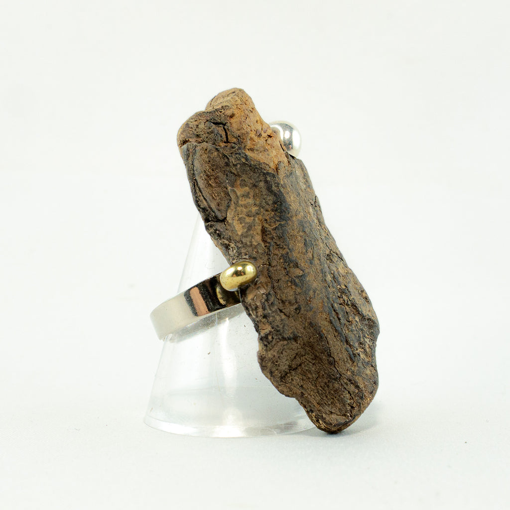 Unique Adjustable Driftwood Ring THORKIL - Sustainable Jewelry 925 Silver