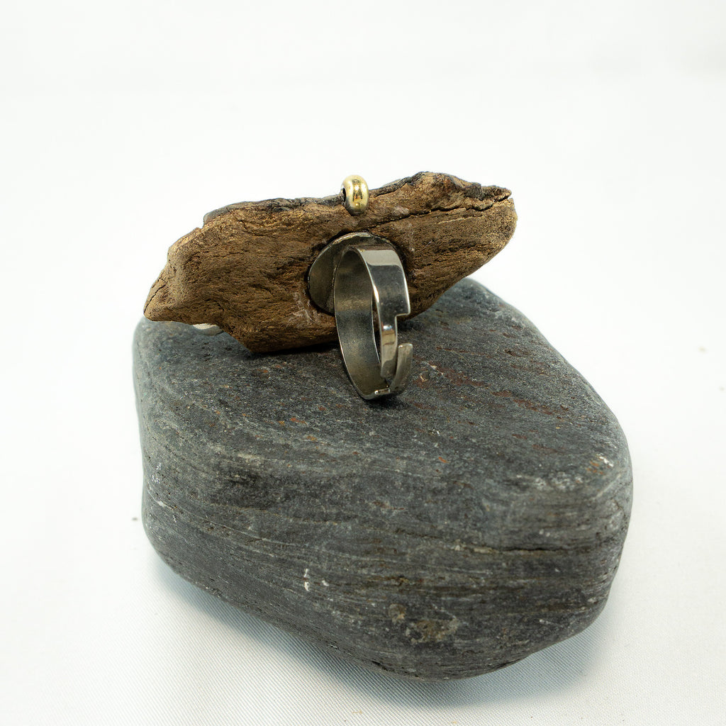 Unique Adjustable Driftwood Ring THORKIL - Sustainable Jewelry 925 Silver