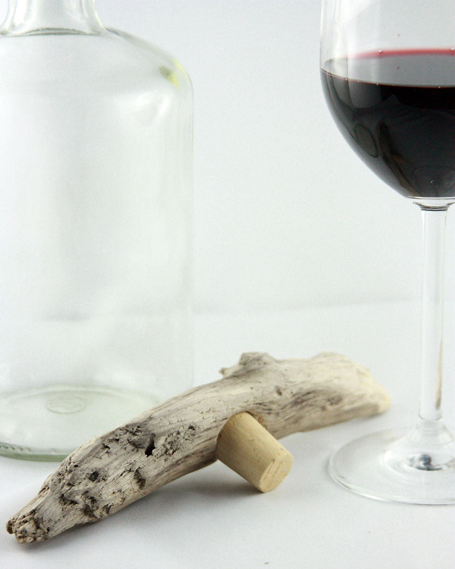 Wine BOTTLE CORK #5 with DRIFTWOOD handle, handcrafted eco friendly gift