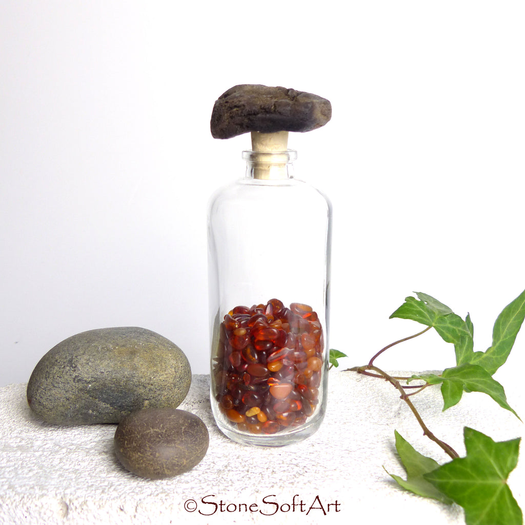 CORK #19 for vinegar or oil bottle with DRIFTWOOD handle, handcrafted gift