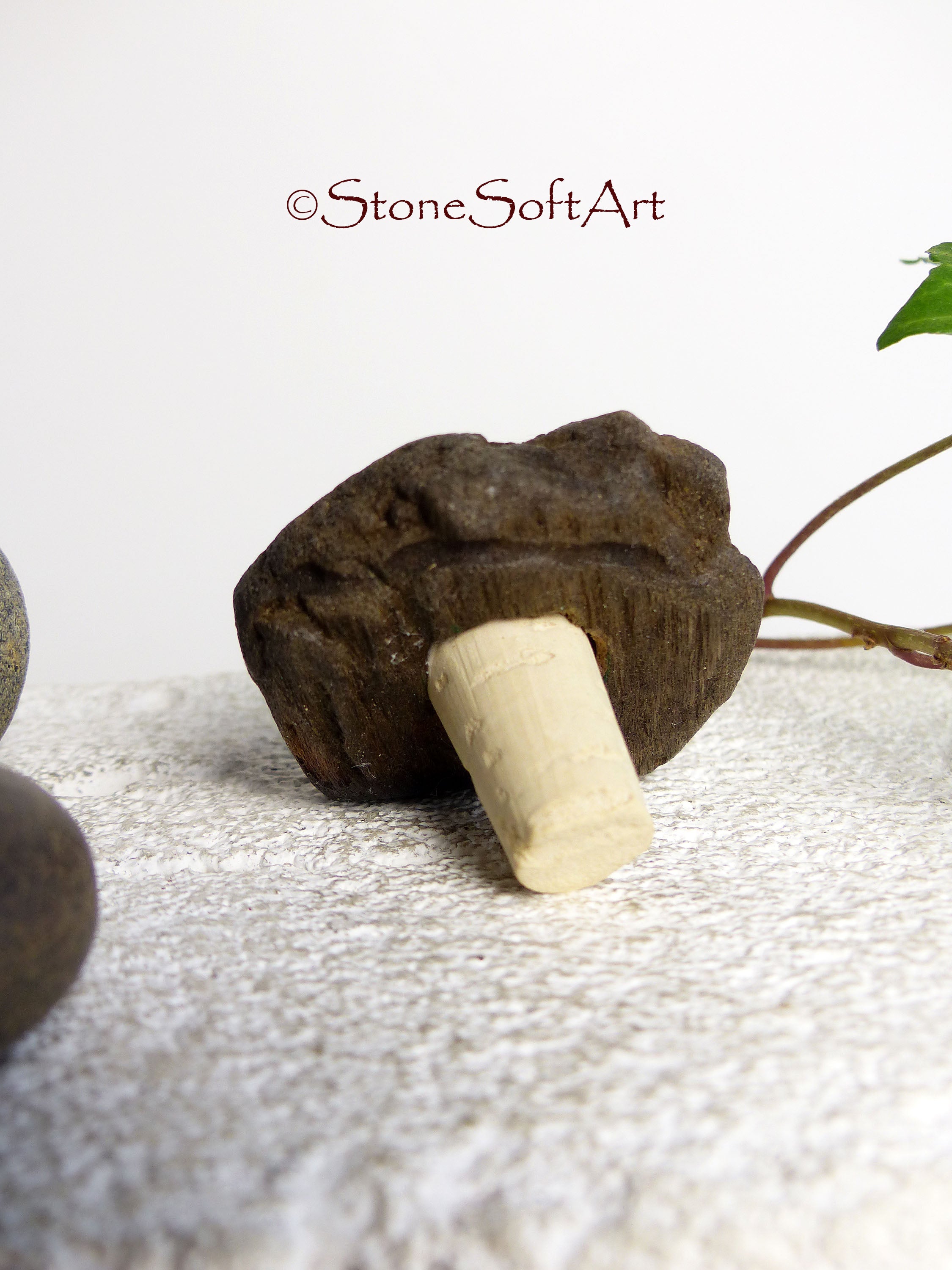 CORK #19 for vinegar or oil bottle with DRIFTWOOD handle, handcrafted gift