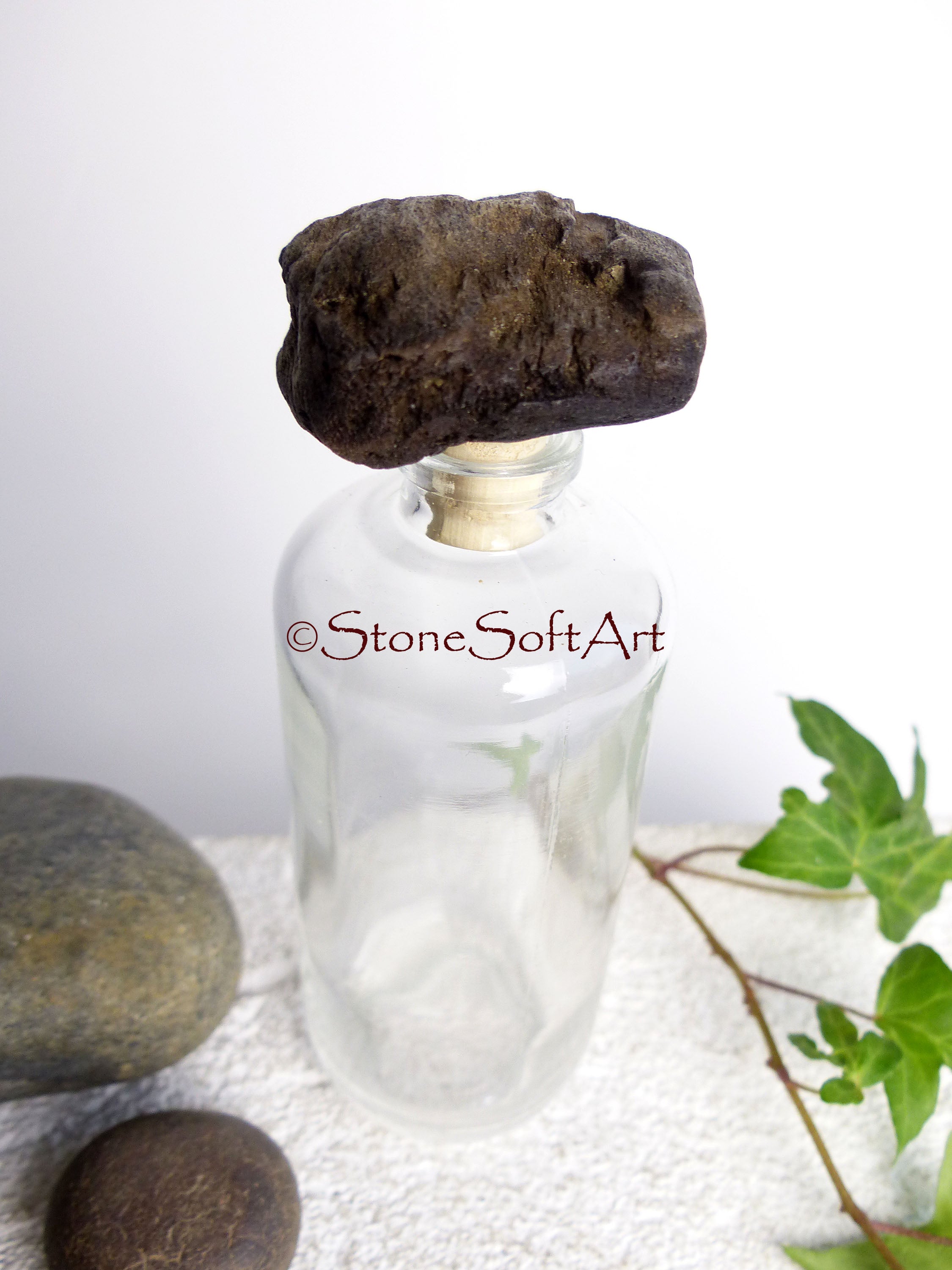 CORK #19 for vinegar or oil bottle with DRIFTWOOD handle, handcrafted gift