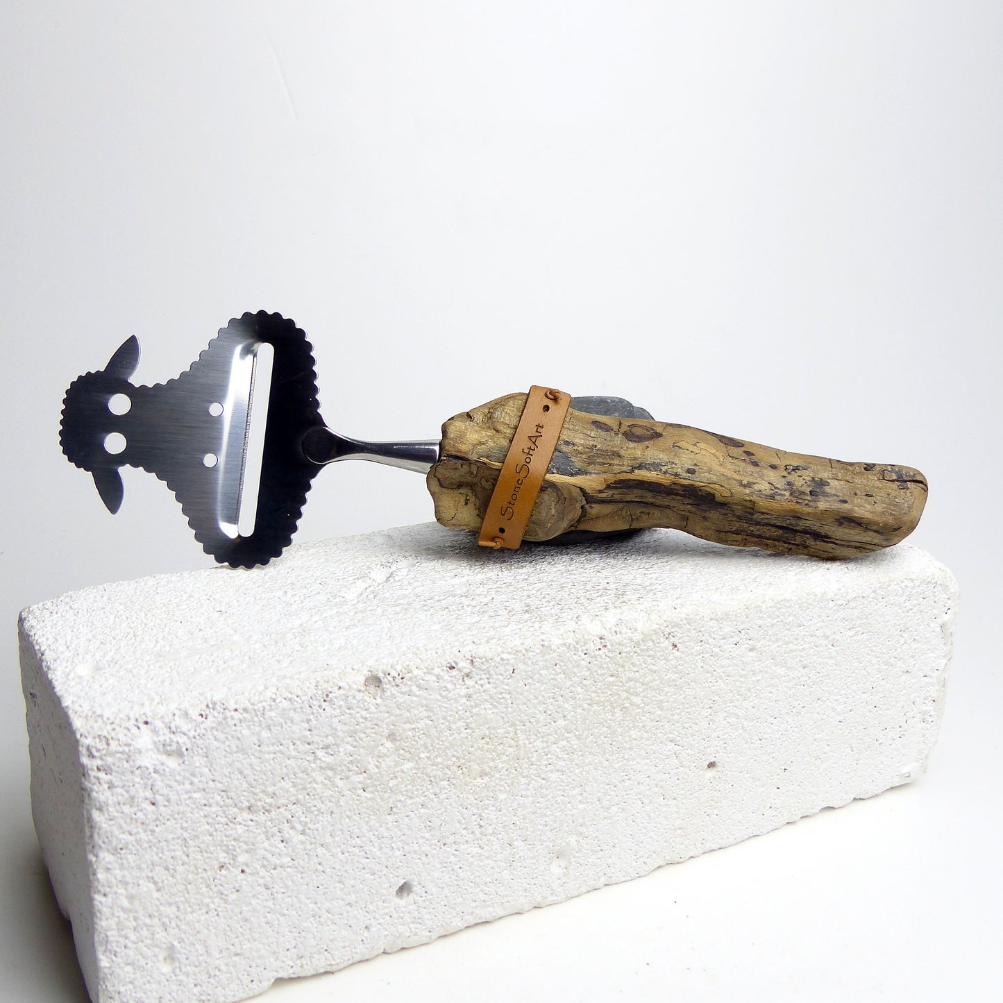 CHEESE SLICER 'Sheep Suzie' with DRIFTWOOD handle, sheep cutlery, handcrafted by StoneSoftArt