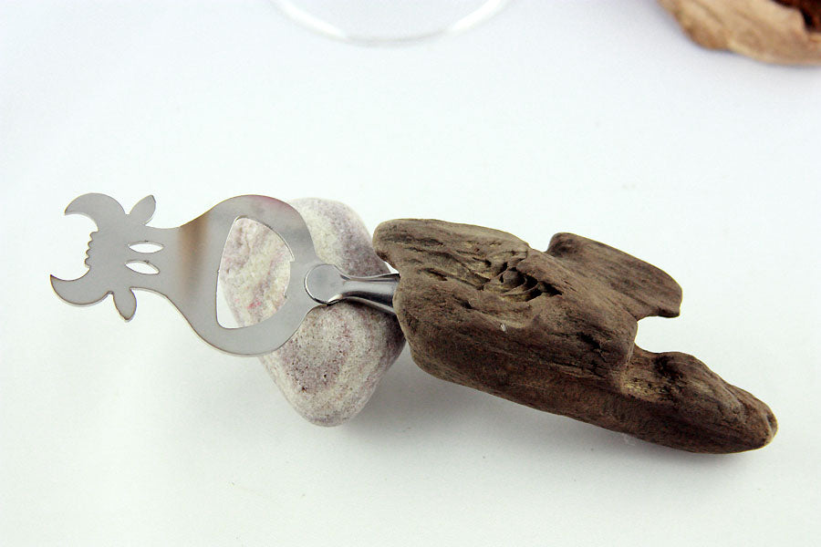 BOTTLE OPENER 'Cow Conny' with DRIFTWOOD handle, cow cutlery, handcrafted by StoneSoftArt