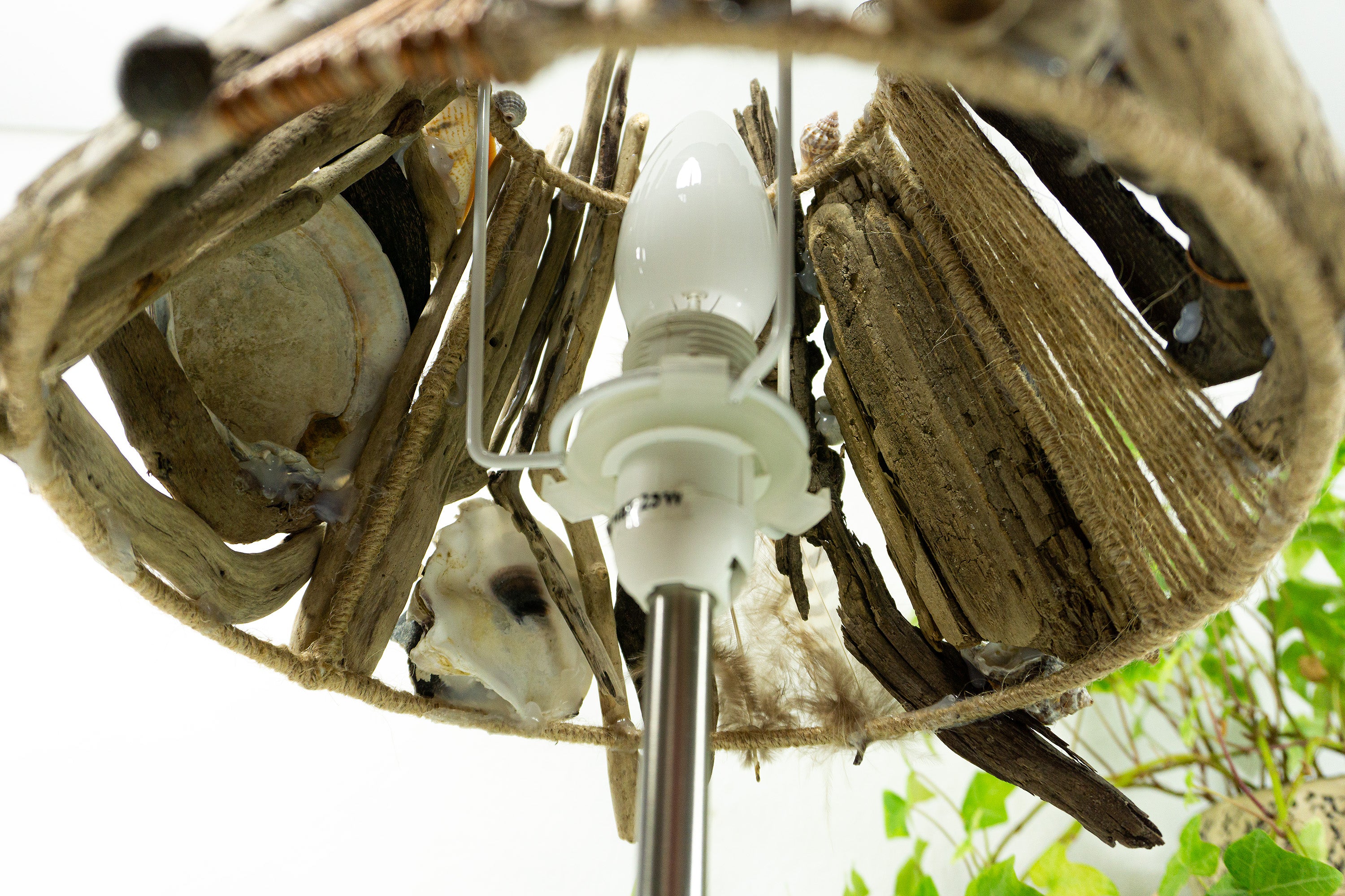 Unique DRIFTWOOD TABLE LAMP 'Edda' with metal foot by StoneSoftArt