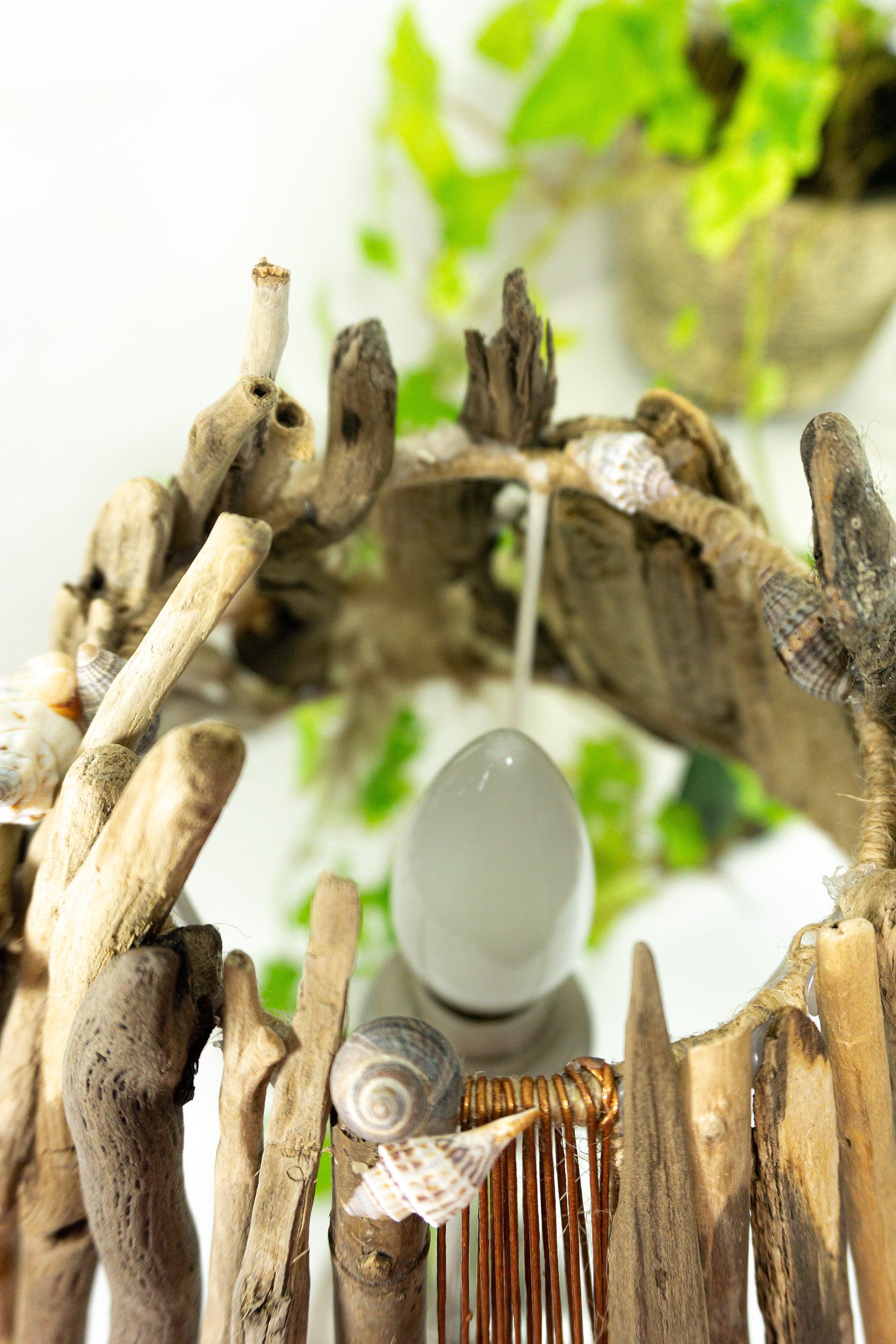 Unique DRIFTWOOD TABLE LAMP 'Edda' with metal foot by StoneSoftArt