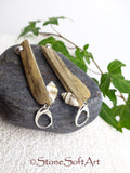 Driftwood Earrings SHANTI with Seashells and 925 Silver, handmade eco friendly gift