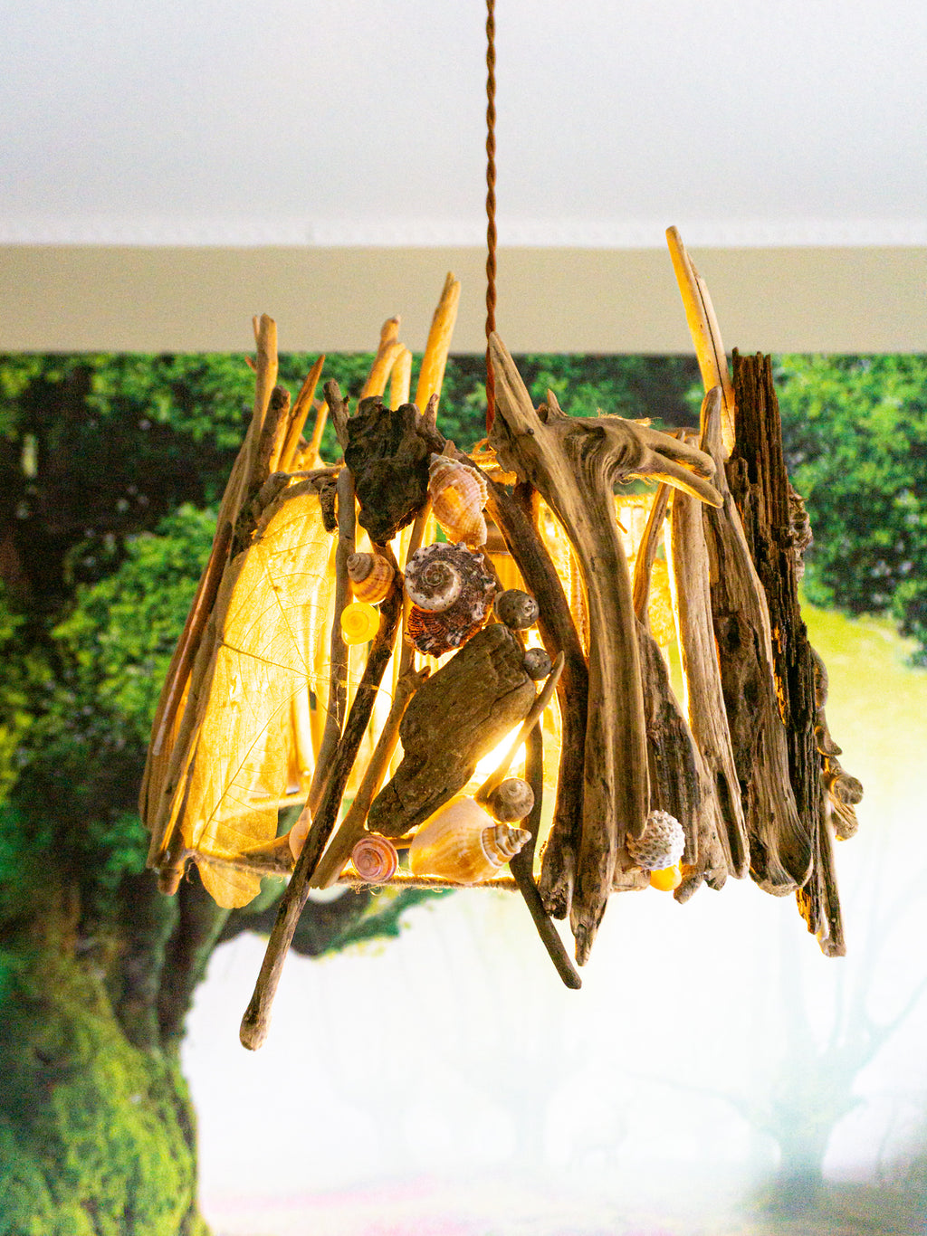 Unique DRIFTWOOD PENDANT LIGHT 'Stockholm', hand-crafted ceiling lamp