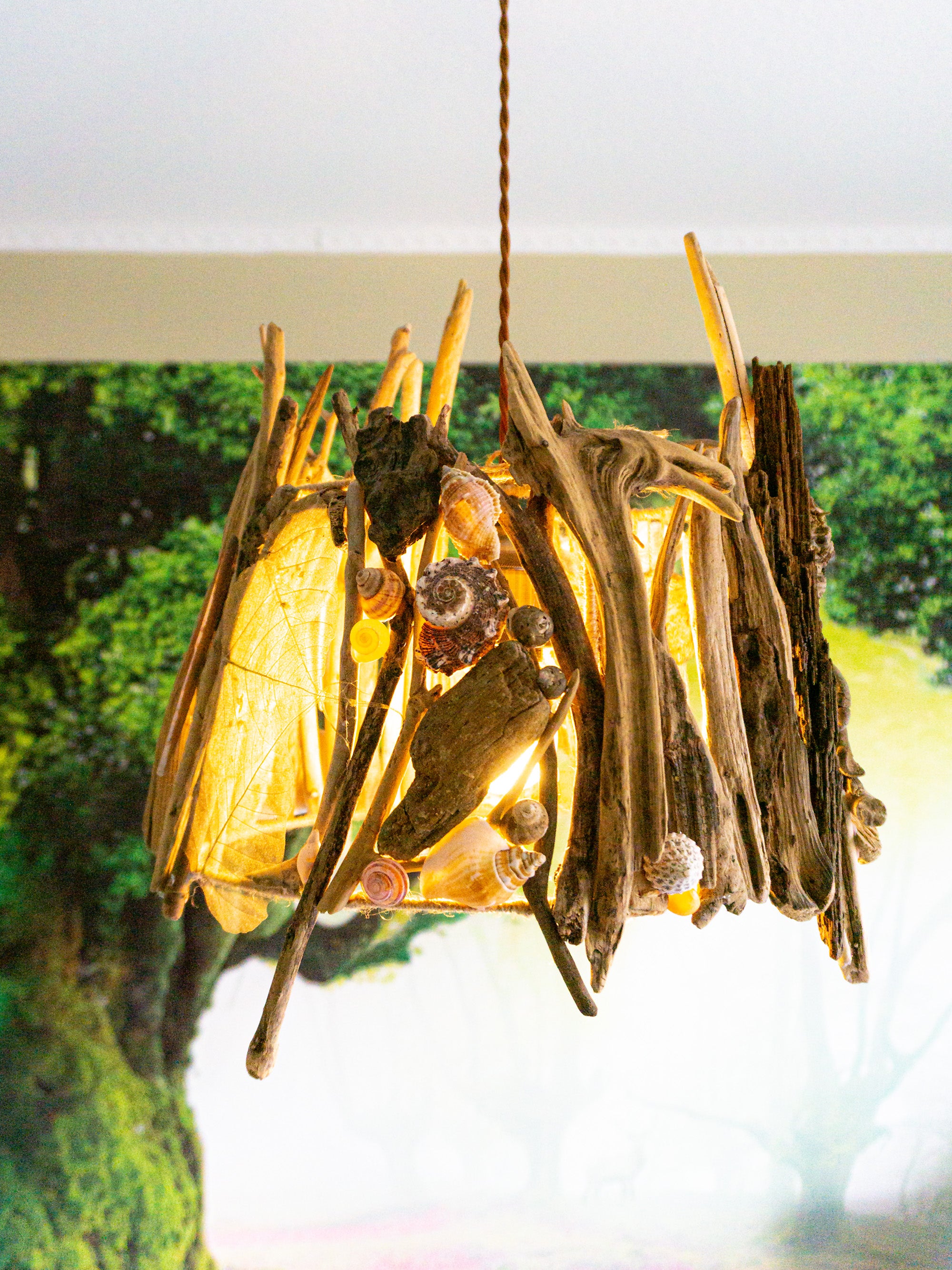 Unique DRIFTWOOD PENDANT LIGHT 'Stockholm', hand-crafted ceiling lamp
