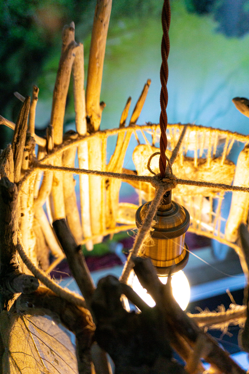 Unique DRIFTWOOD PENDANT LIGHT 'Stockholm', hand-crafted ceiling lamp