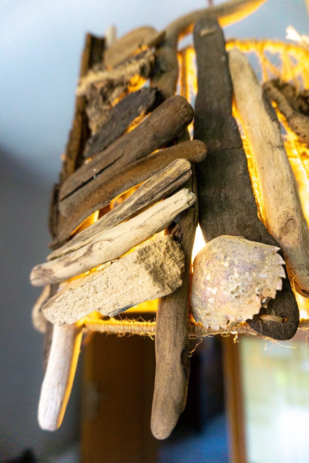 Unique DRIFTWOOD PENDANT LIGHT 'Stockholm', hand-crafted ceiling lamp