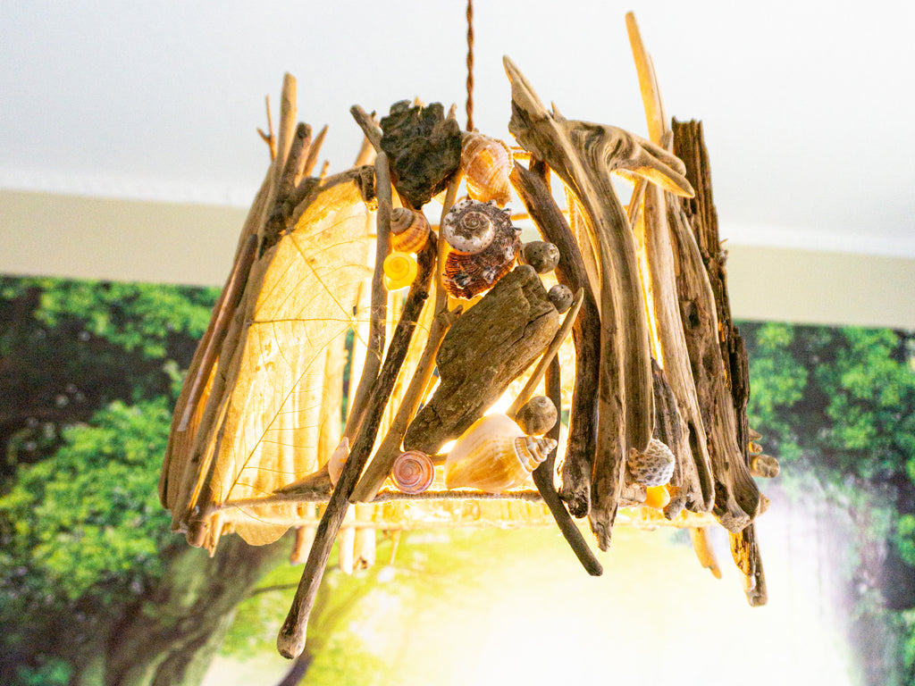 Unique DRIFTWOOD PENDANT LIGHT 'Stockholm', hand-crafted ceiling lamp
