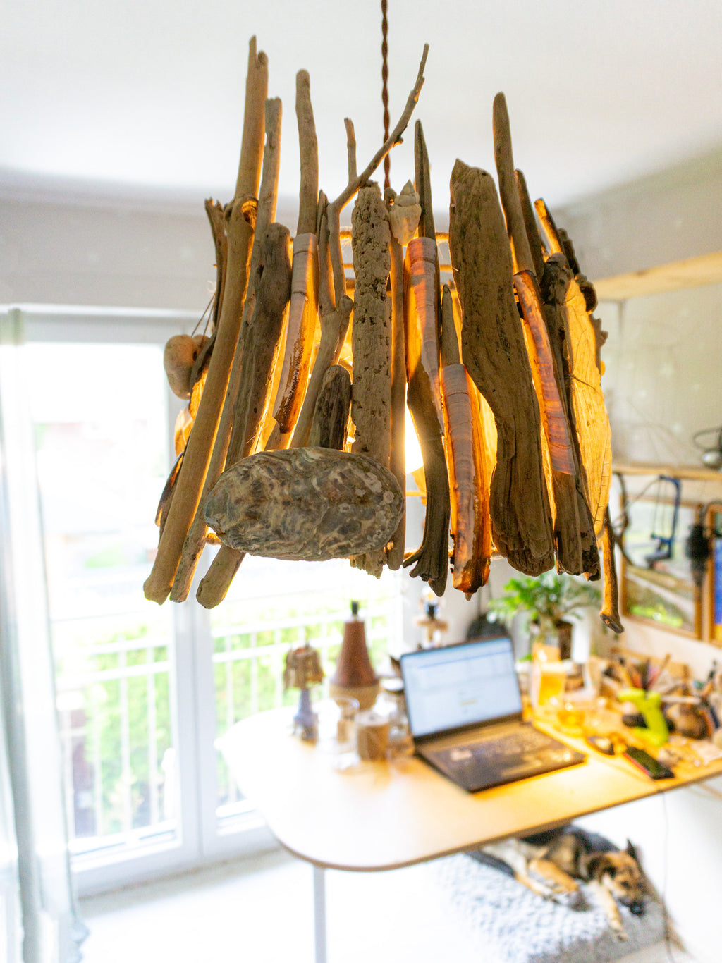 Unique DRIFTWOOD PENDANT LIGHT 'Stockholm', hand-crafted ceiling lamp