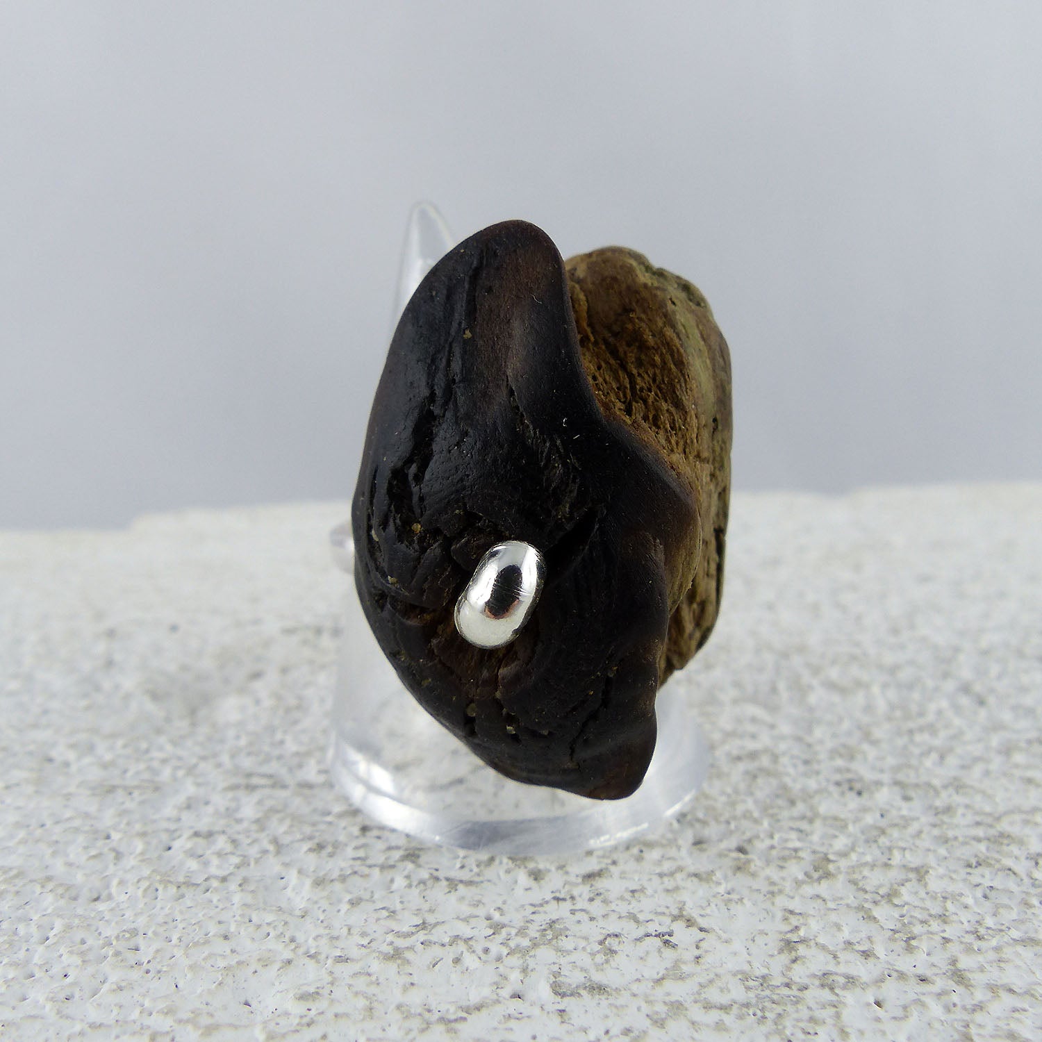 Unique adjustable handmade Driftwood Ring TALIS, 925 Silver