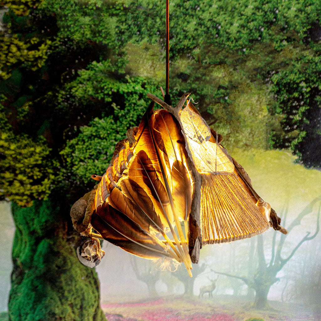 One-of-a-kind DRIFTWOOD PENDANT LIGHT 'Tallin', hand-crafted ceiling lamp