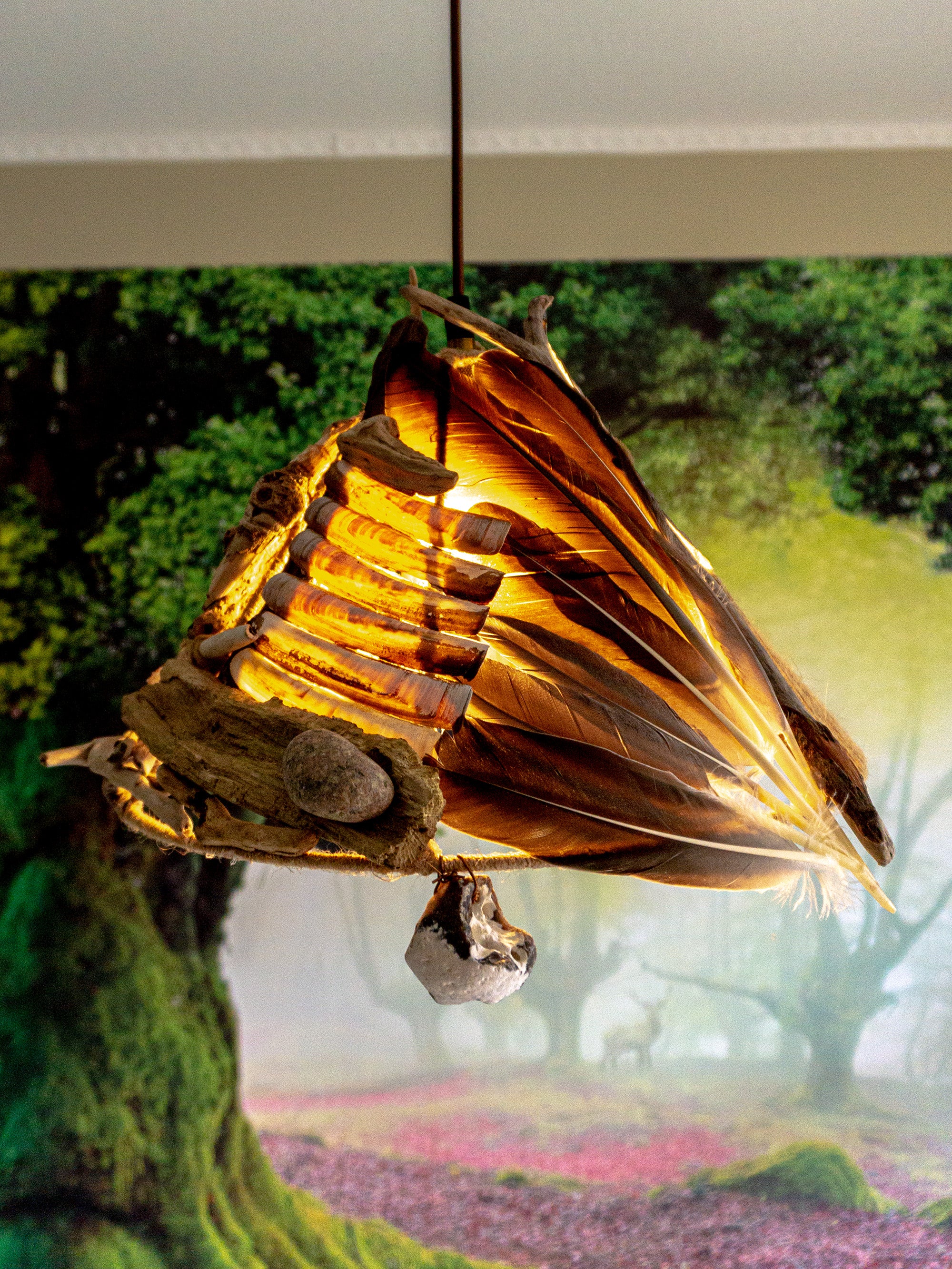 One-of-a-kind DRIFTWOOD PENDANT LIGHT 'Tallin', hand-crafted ceiling lamp