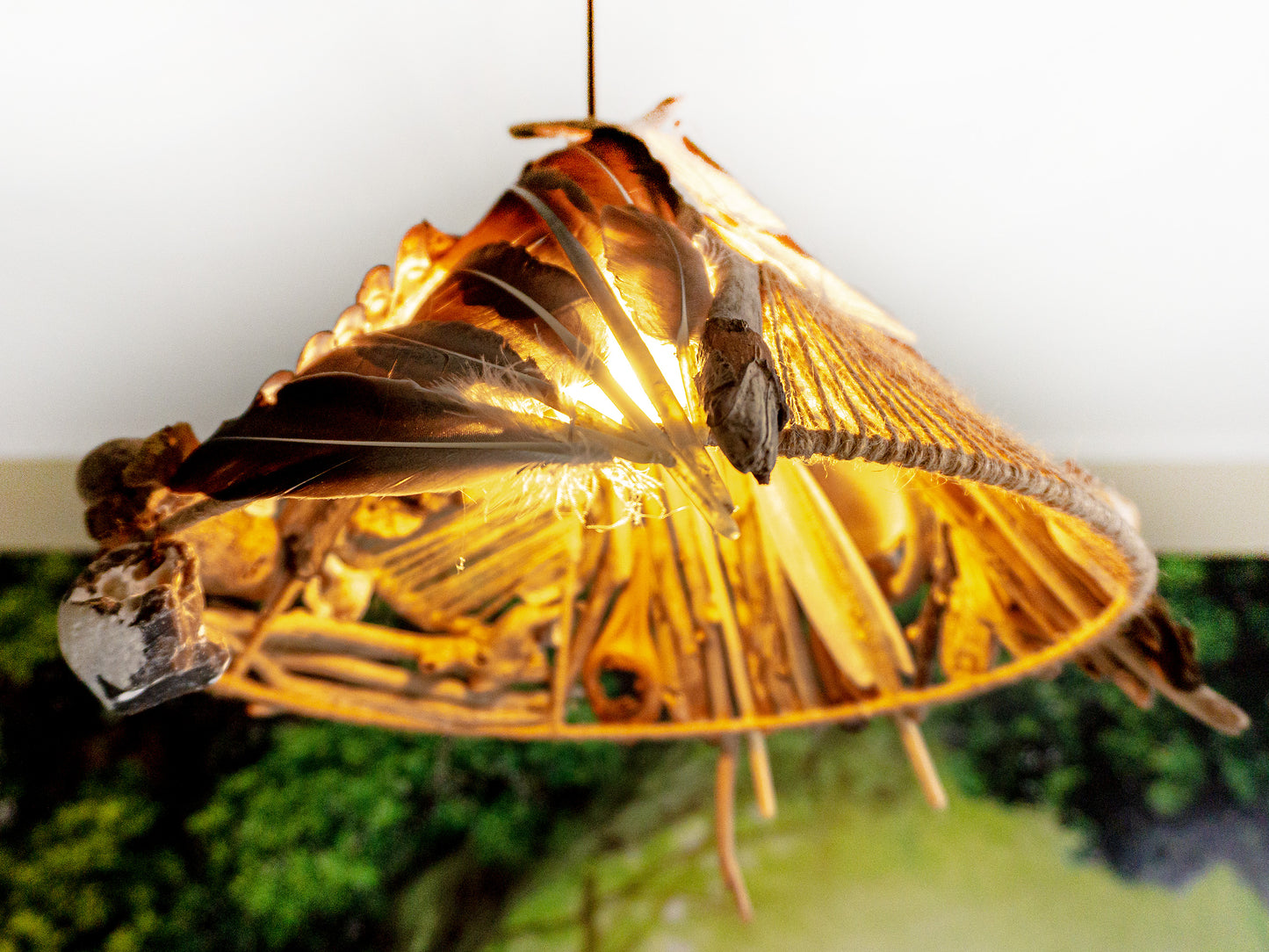 One-of-a-kind DRIFTWOOD PENDANT LIGHT 'Tallin', hand-crafted ceiling lamp