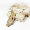 DRIFTWOOD AMBER LEATHER Necklace 'Amrum' with golden feather, sustainable jewelry