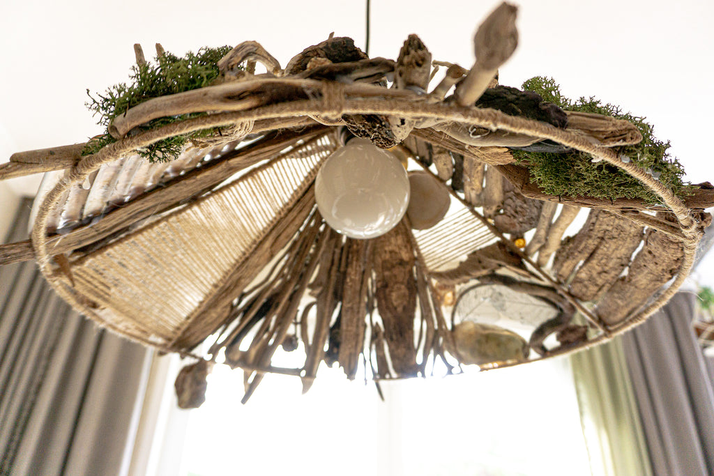 Large unique DRIFTWOOD PENDANT LIGHT 'Malmö', hand-crafted ceiling lamp