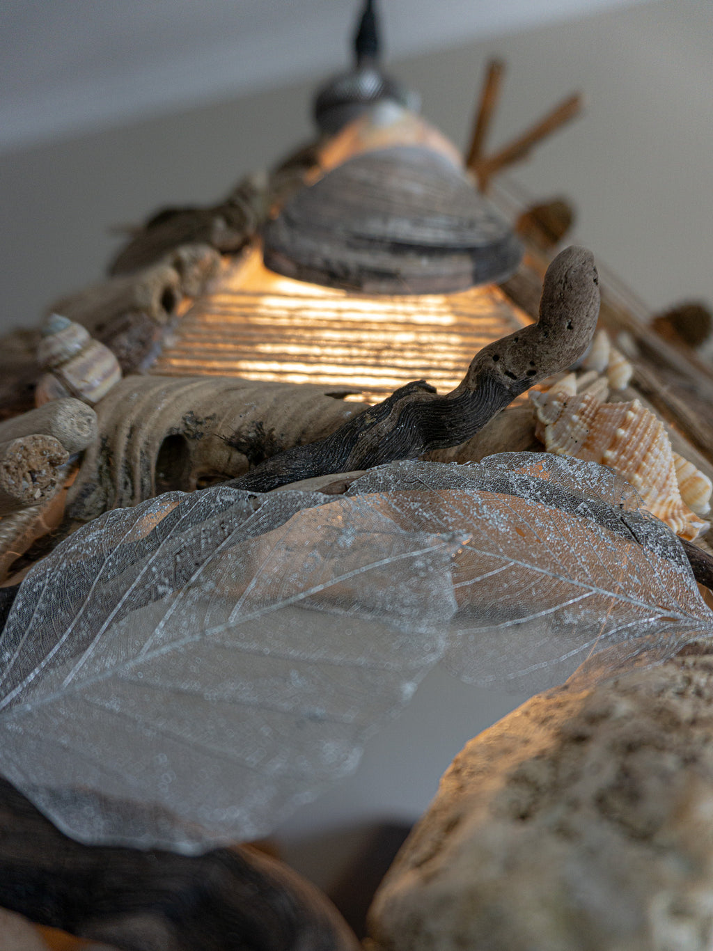 Large unique DRIFTWOOD PENDANT LIGHT 'Malmö', hand-crafted ceiling lamp