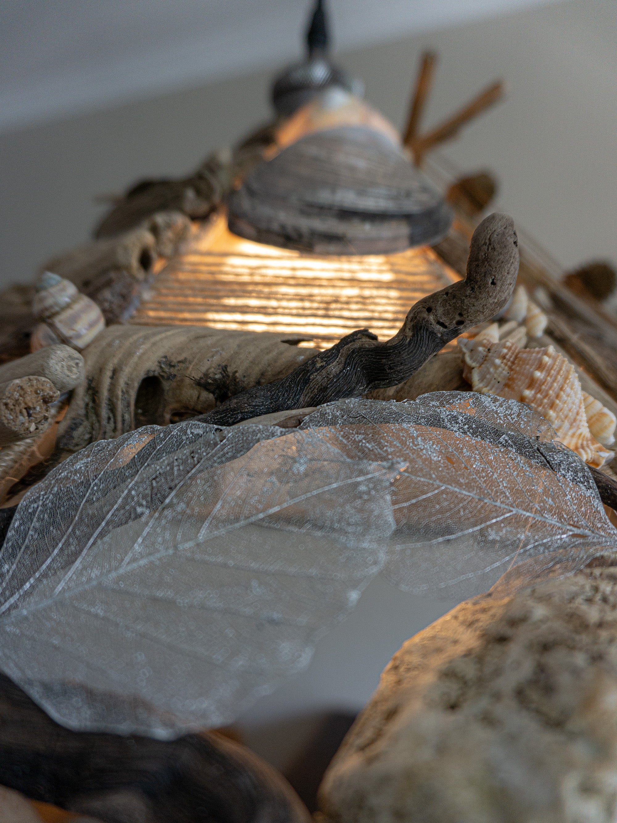 Large unique DRIFTWOOD PENDANT LIGHT 'Malmö', hand-crafted ceiling lamp