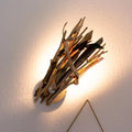 Rotatable DRIFTWOOD WALL LAMP 'Kiel', hand-crafted wall light sconce