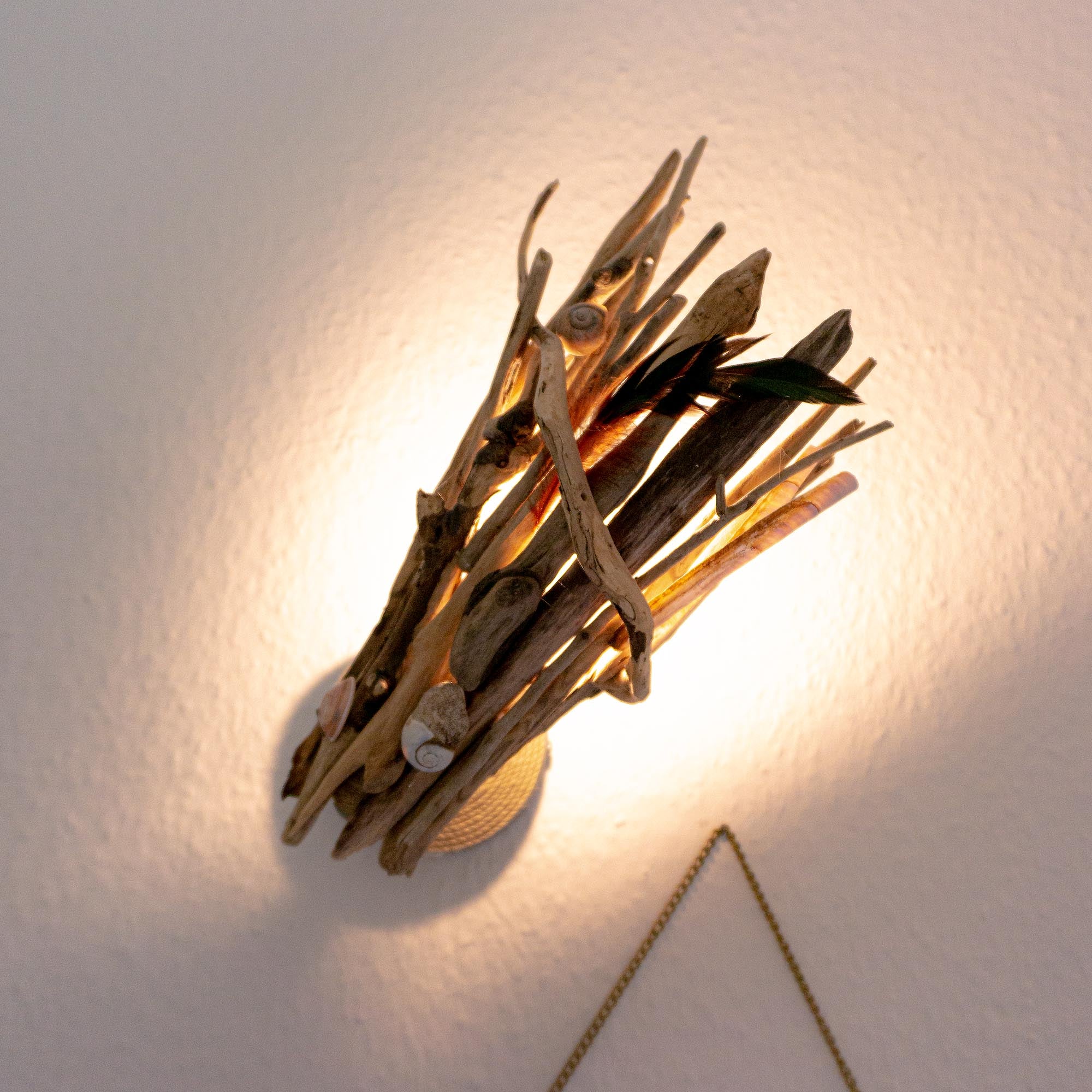 Rotatable DRIFTWOOD WALL LAMP 'Kiel', hand-crafted wall light sconce
