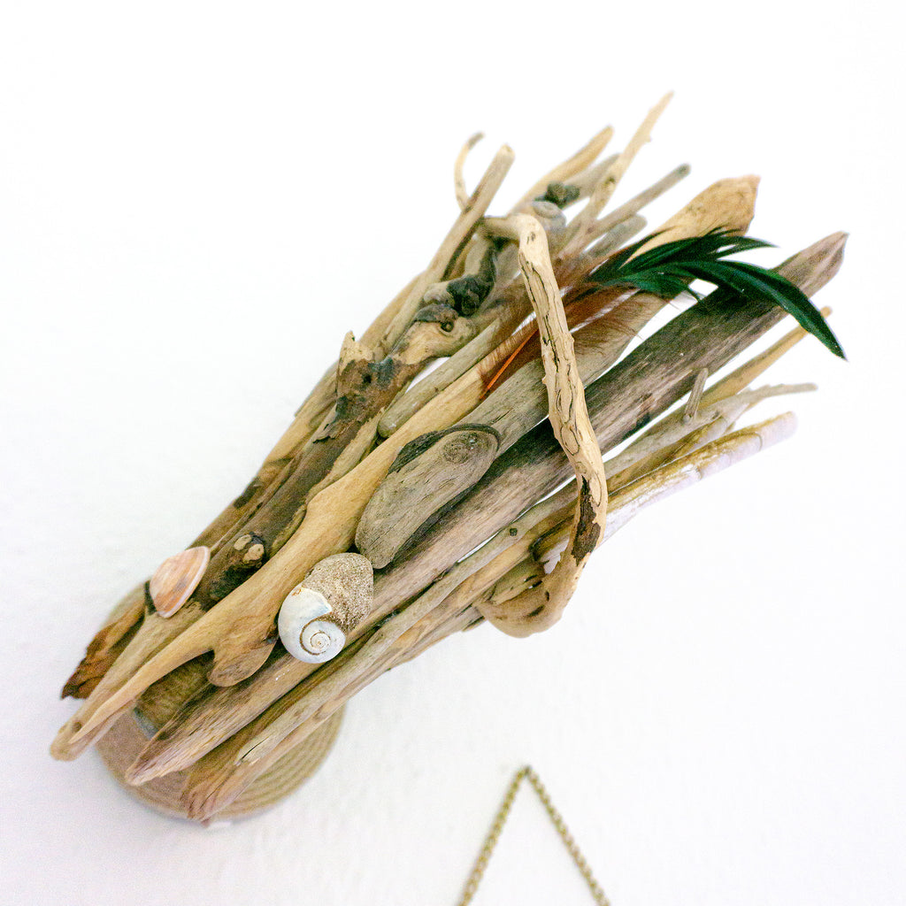 Rotatable DRIFTWOOD WALL LAMP 'Kiel', hand-crafted wall light sconce