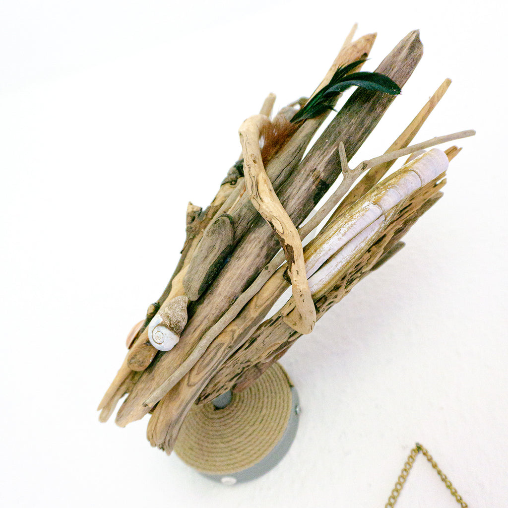 Rotatable DRIFTWOOD WALL LAMP 'Kiel', hand-crafted wall light sconce