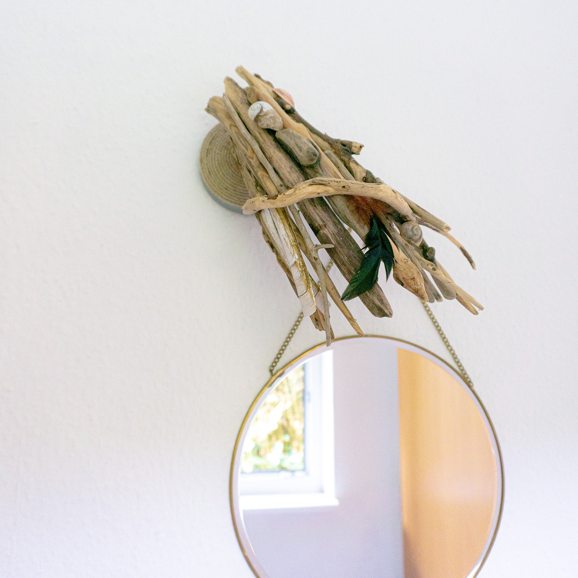 Rotatable DRIFTWOOD WALL LAMP 'Kiel', hand-crafted wall light sconce