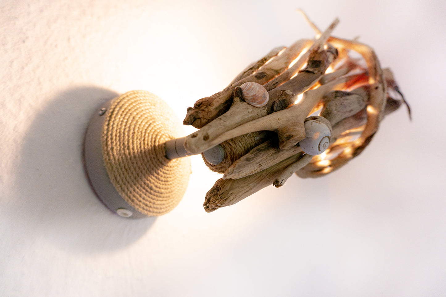 Rotatable DRIFTWOOD WALL LAMP 'Kiel', hand-crafted wall light sconce by StoneSoftArt