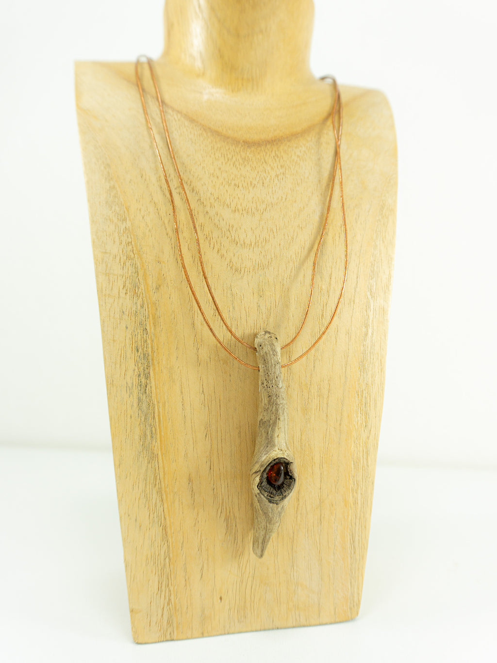 Exceptionel DRIFTWOOD AMBER Necklace 'Saltholm', Sustainable Handmade Jewelry