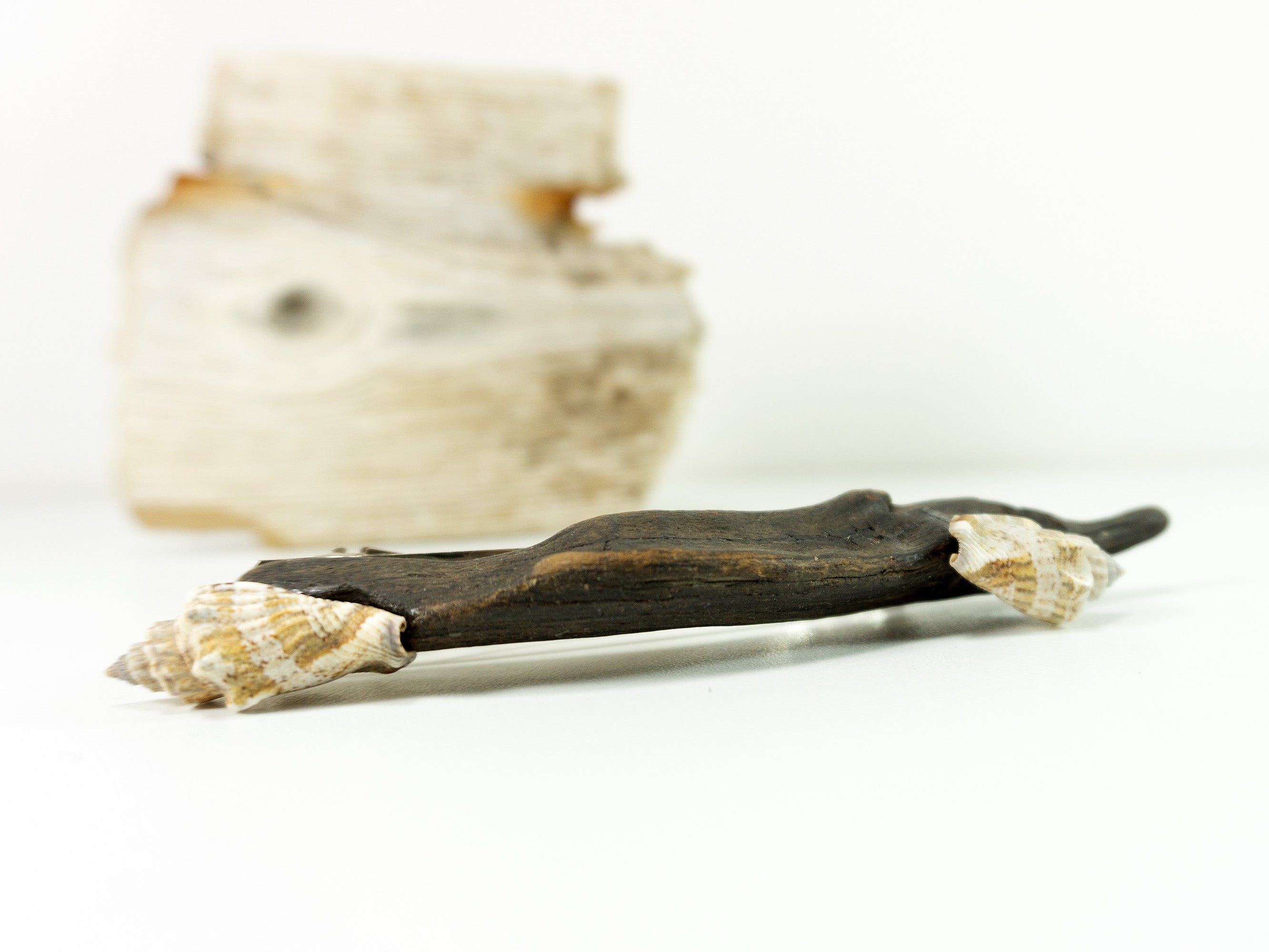 Lovely handcrafted silver DRIFTWOOD HAIR BARRETTE 'Maja' with seashells