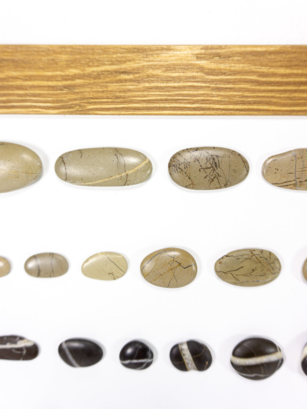 One-of-a-kind BEACH PEBBLES WALL ART 'Genua', framed handmade stones picture