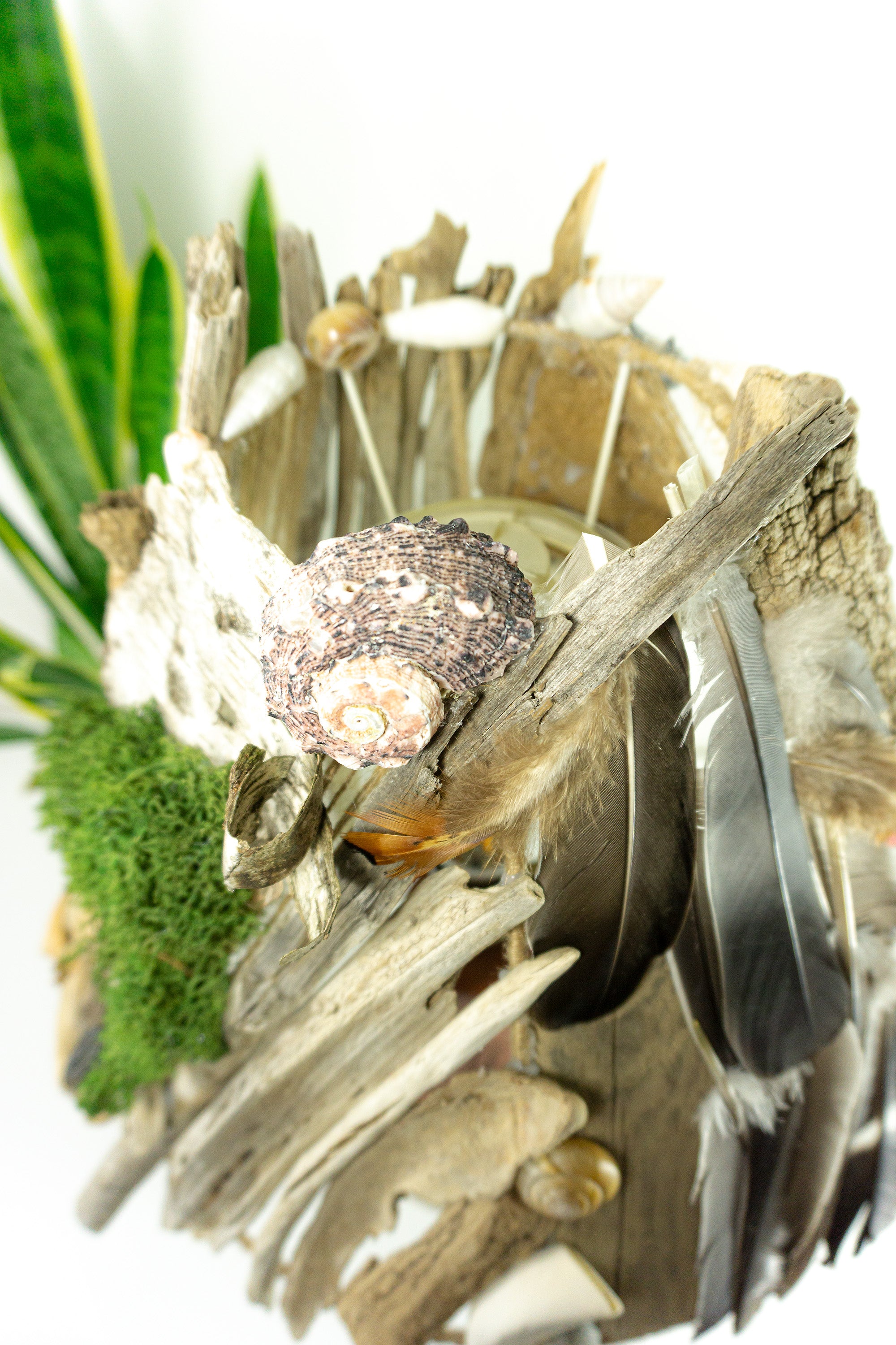 Unique DRIFTWOOD Table LAMP 'Greta' 1970s Danish midcentury pottery base