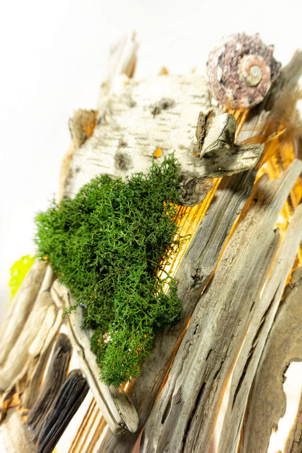 Unique DRIFTWOOD Table LAMP 'Greta' 1970s Danish midcentury pottery base