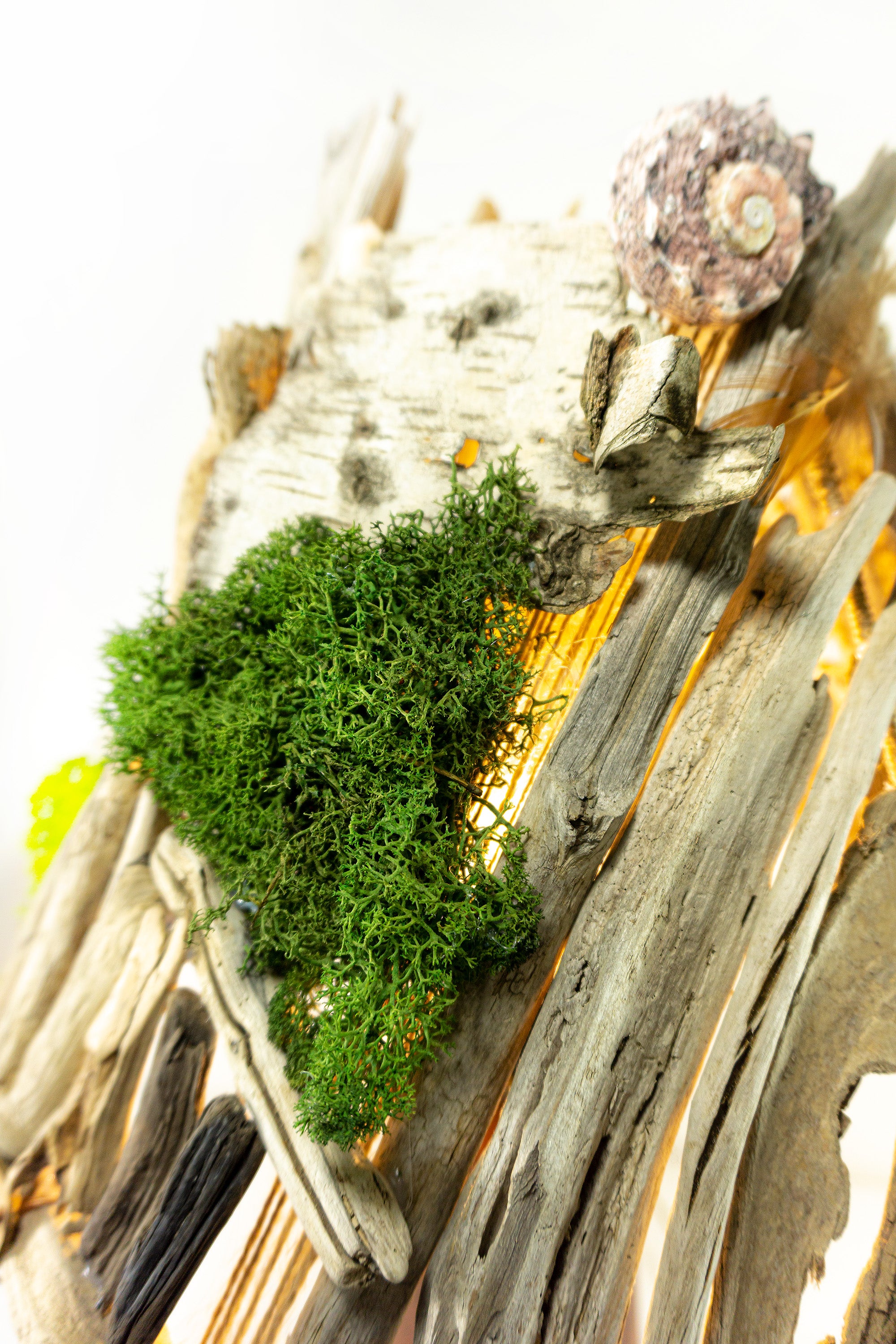 Unique DRIFTWOOD Table LAMP 'Greta' 1970s Danish midcentury pottery base