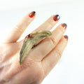 Size adjustable unique Driftwood Amber Ring TORM 925 Silver