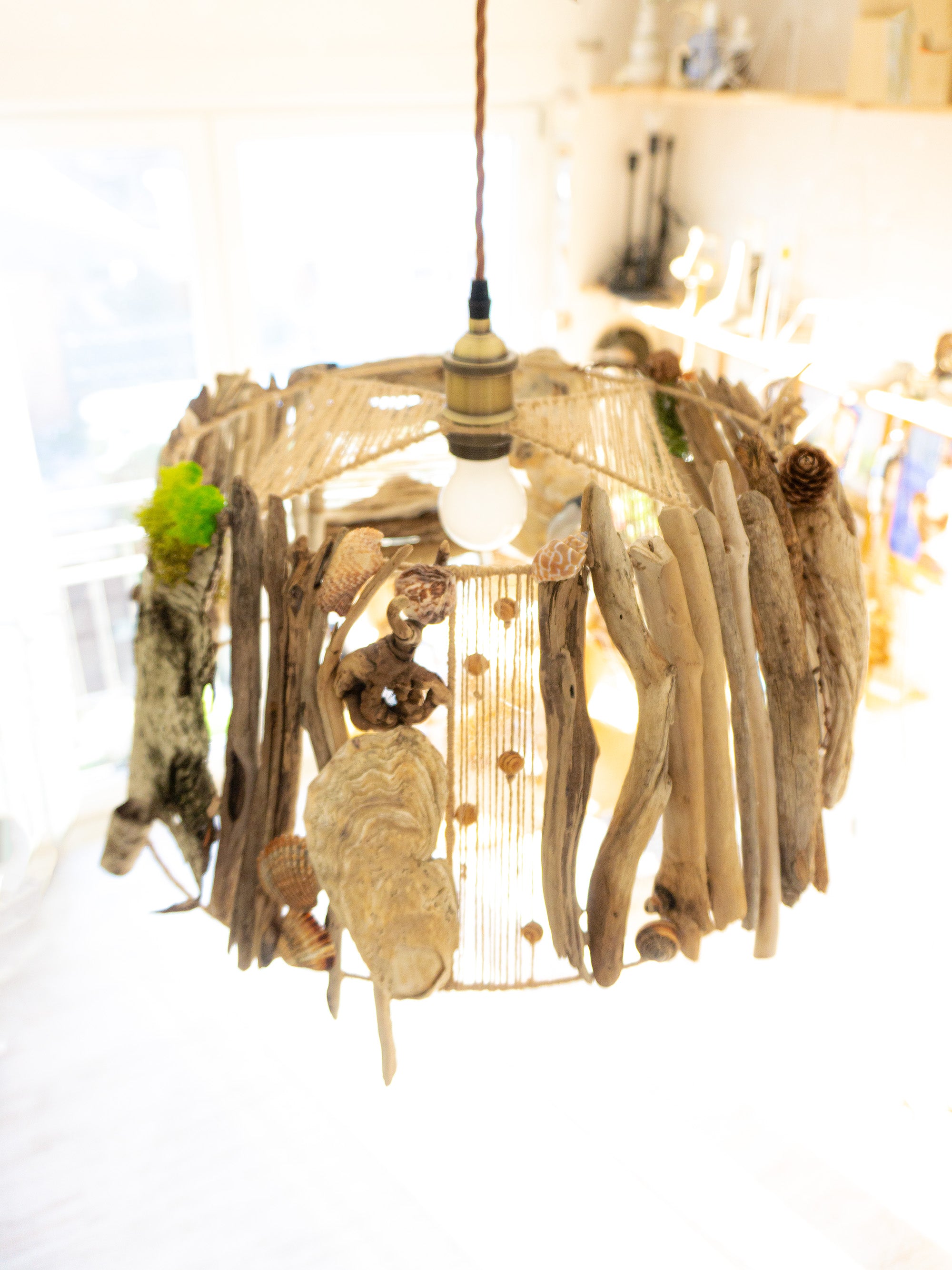 Unique DRIFTWOOD PENDANT LIGHT 'Aarhus', hand-crafted sustainable ceiling lamp