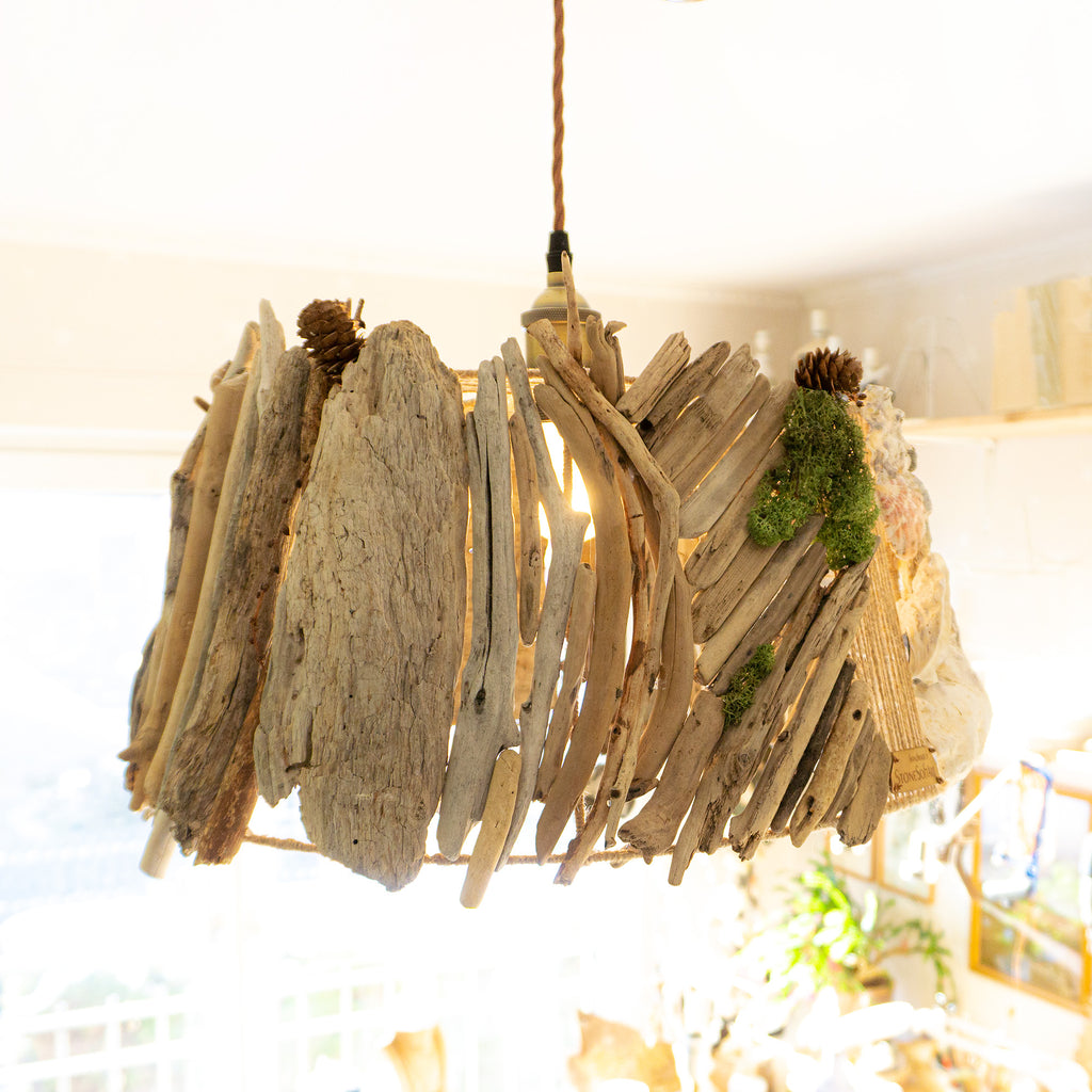 Unique DRIFTWOOD PENDANT LIGHT 'Aarhus', hand-crafted sustainable ceiling lamp
