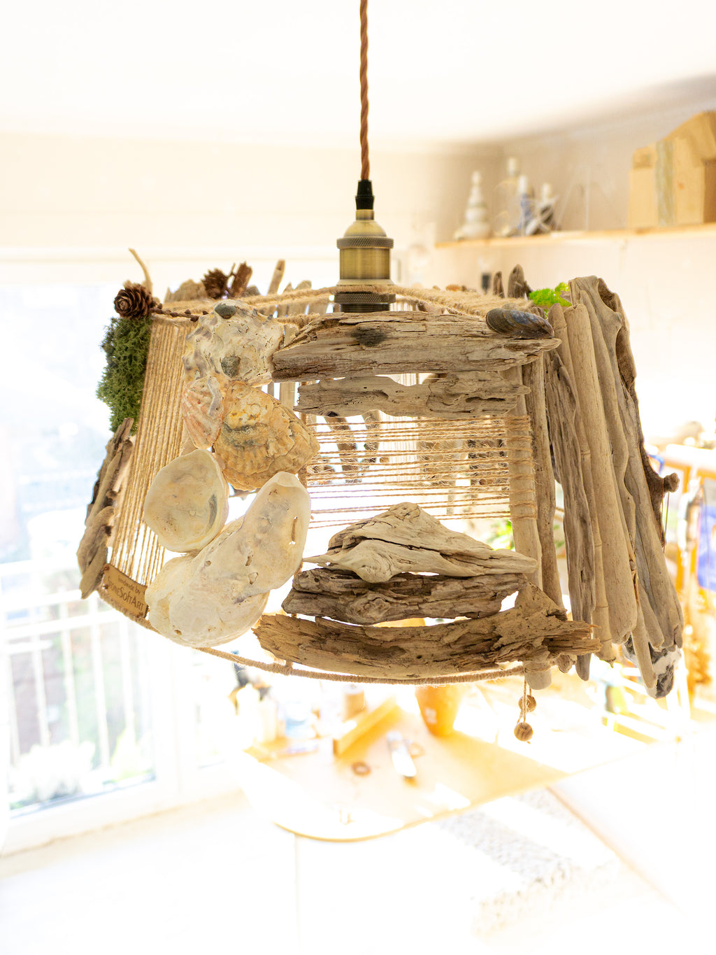 Unique DRIFTWOOD PENDANT LIGHT 'Aarhus', hand-crafted sustainable ceiling lamp