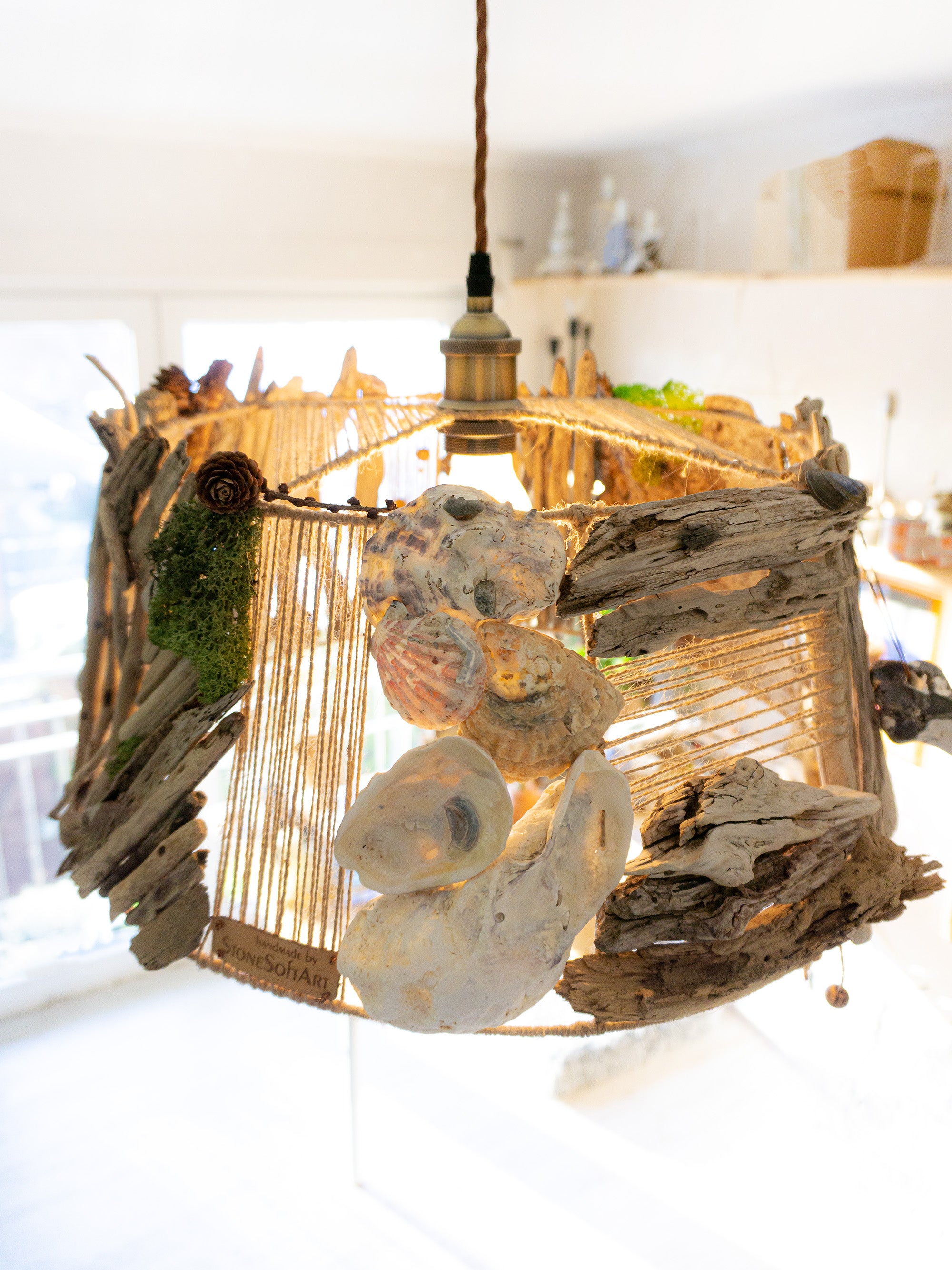 Unique DRIFTWOOD PENDANT LIGHT 'Aarhus', hand-crafted sustainable ceiling lamp