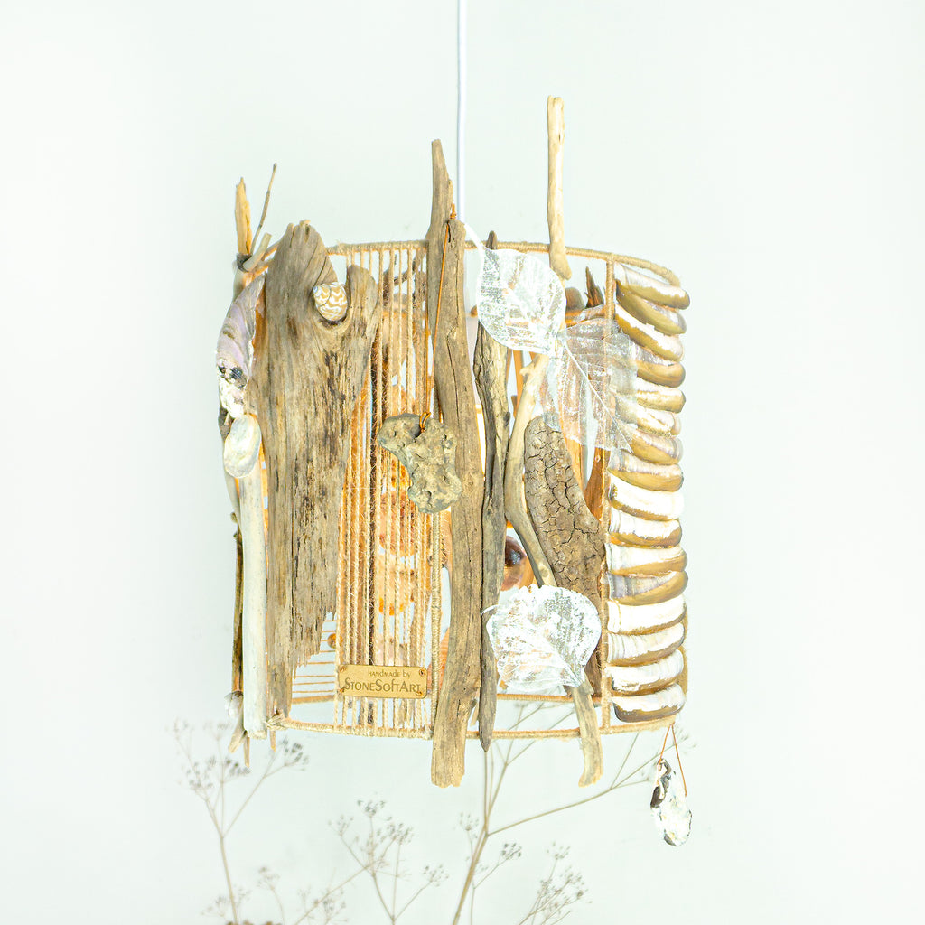 One-of-a-kind artisanal design lamp 'Skagen' DRIFTWOOD PENDANT LIGHT