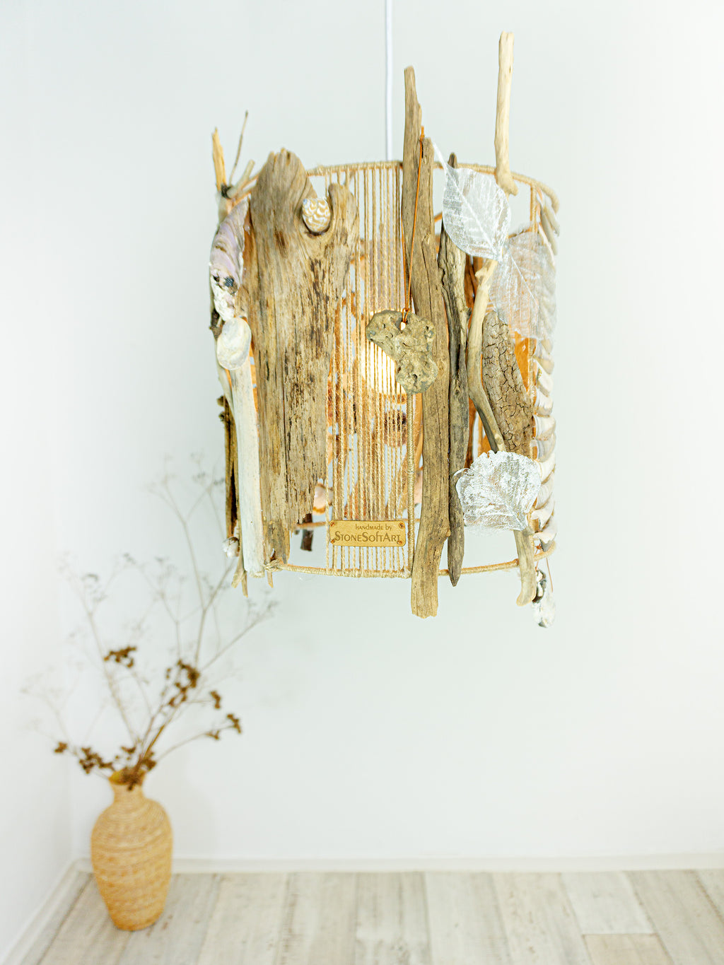 One-of-a-kind artisanal design lamp 'Skagen' DRIFTWOOD PENDANT LIGHT