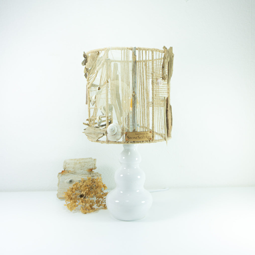 Lovely ACCENT Table LAMP 'FRYA' with white French midcentury ceramic base