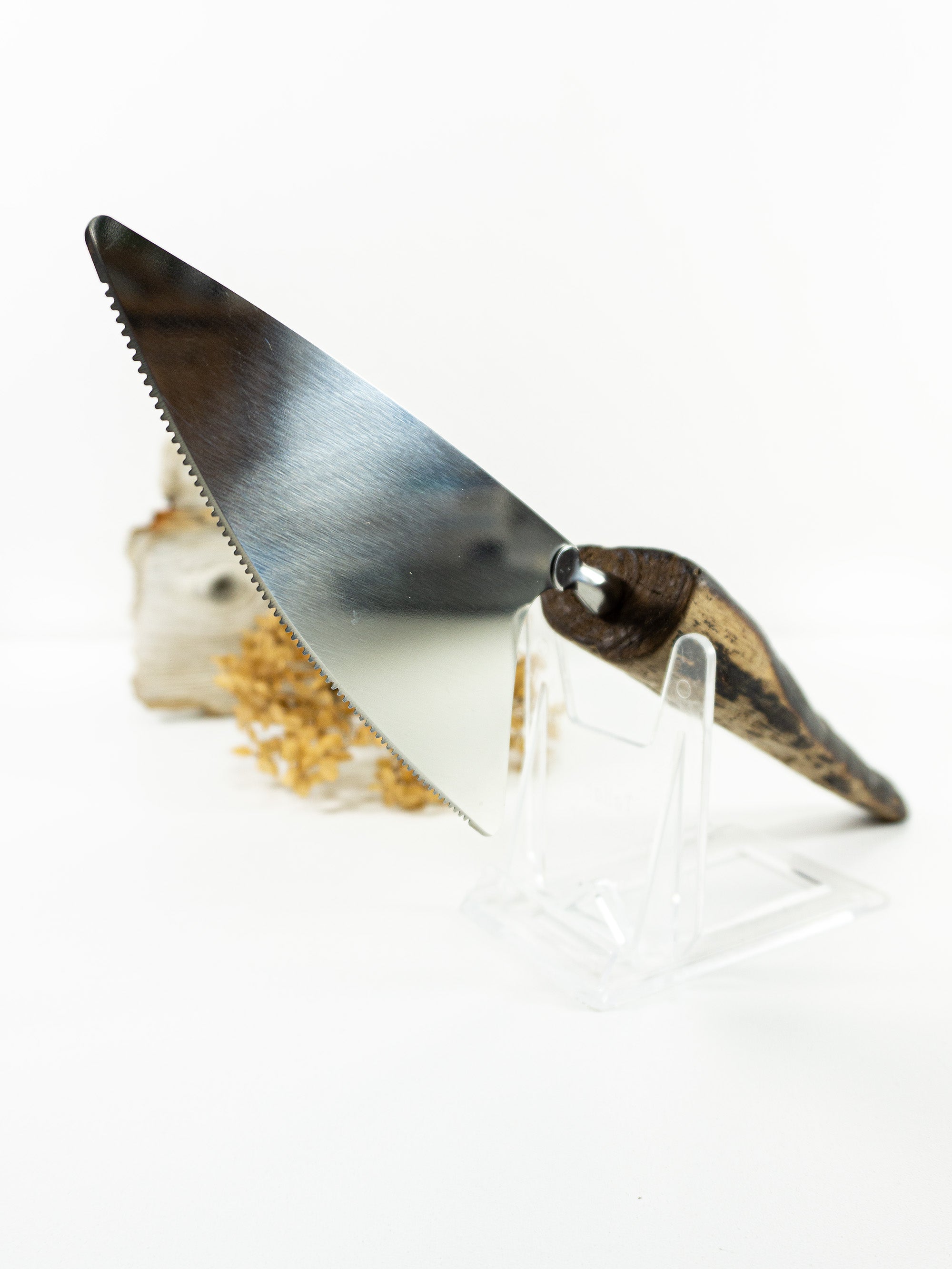 XL CHEESE KNIFE 'Gunnar' with DRIFTWOOD handle, handcrafted unique cutlery