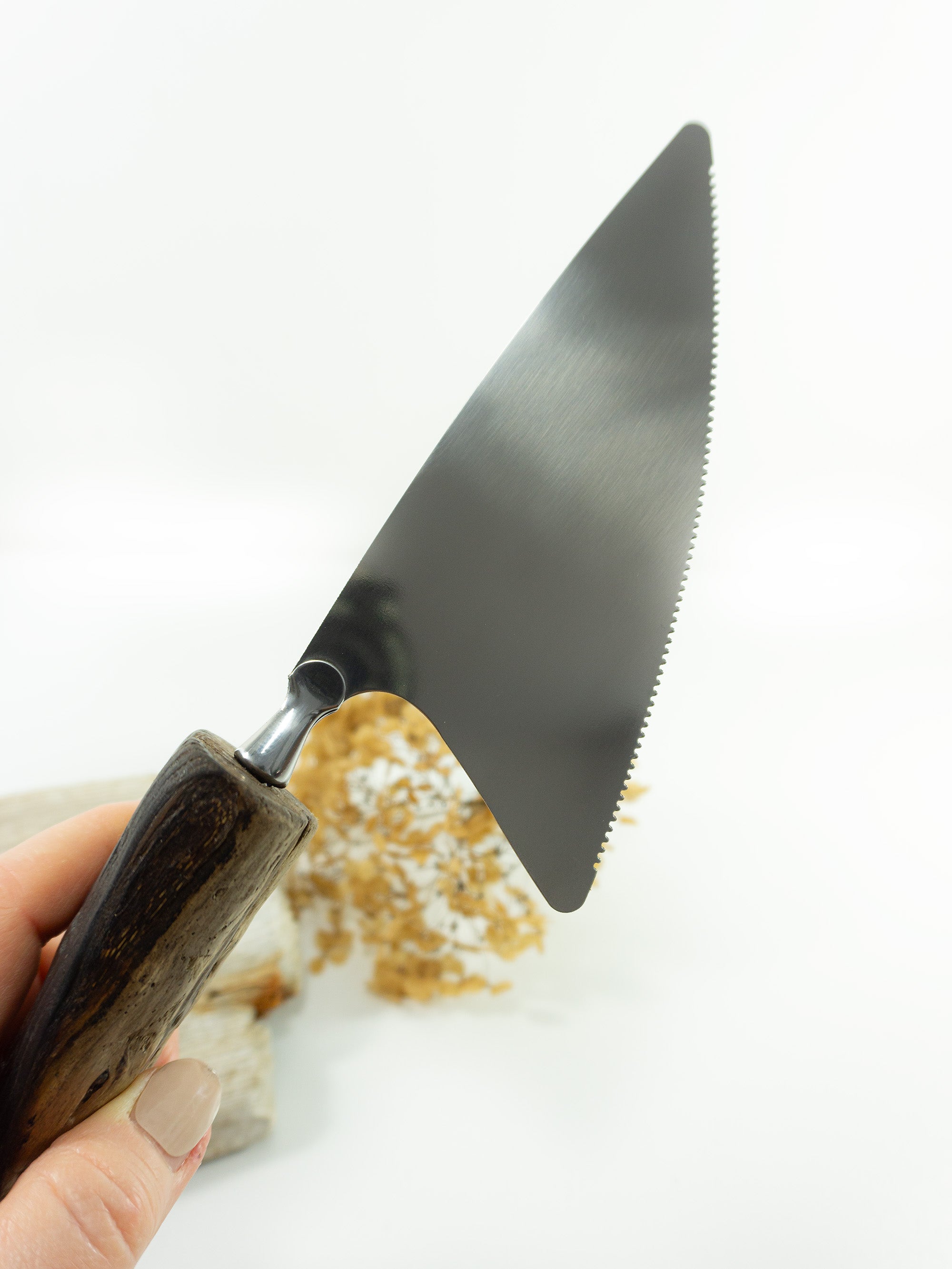 XL CHEESE KNIFE 'Gunnar' with DRIFTWOOD handle, handcrafted unique cutlery