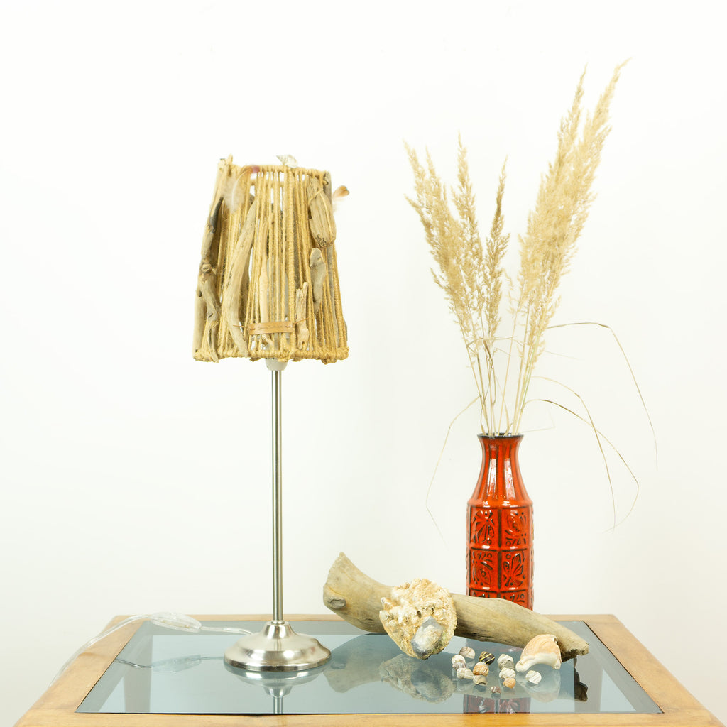 Slim Accent Driftwood Table LAMP 'AURI' with Metal Base