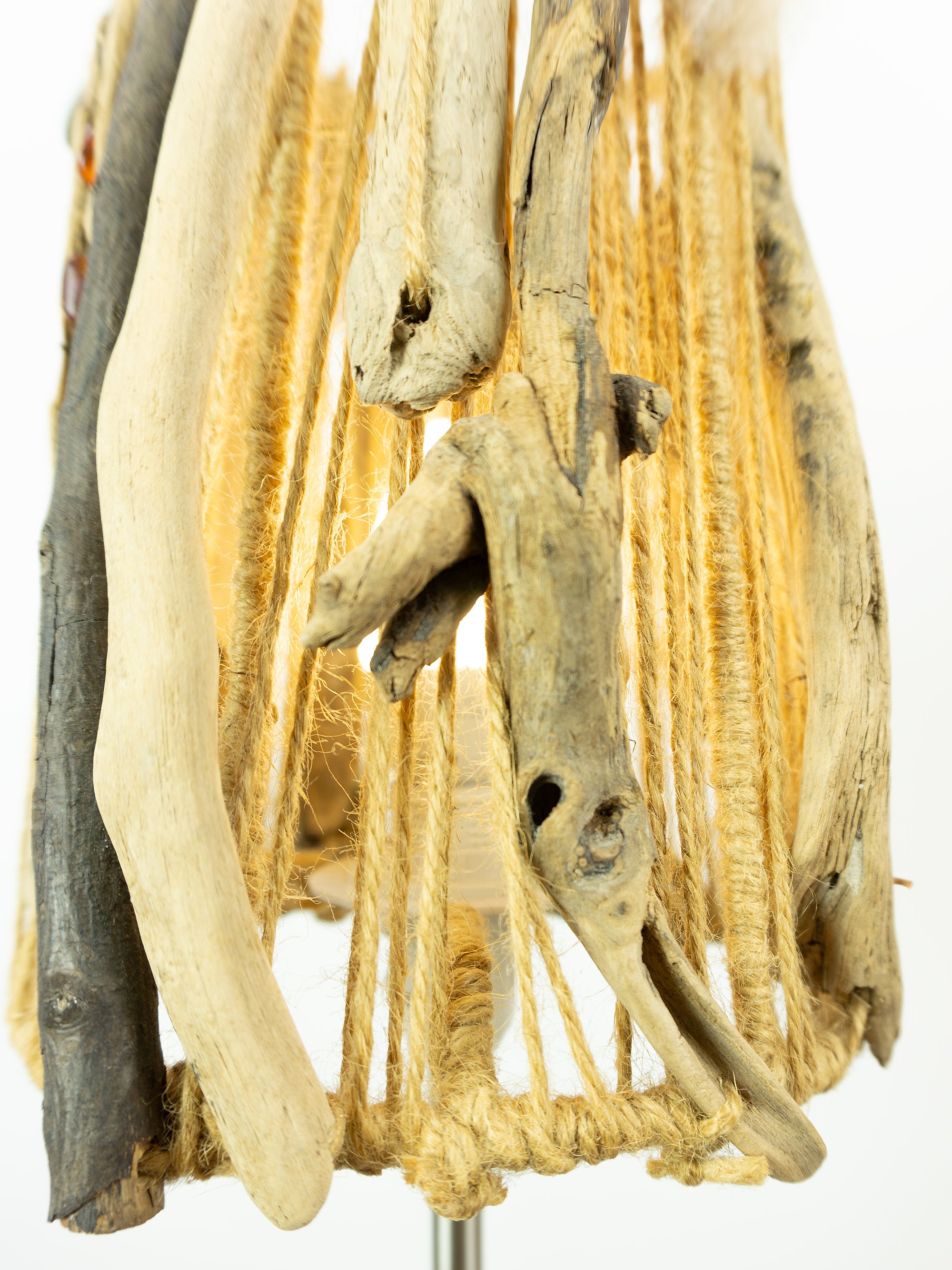 Slim Accent Driftwood Table LAMP 'AURI' with Metal Base